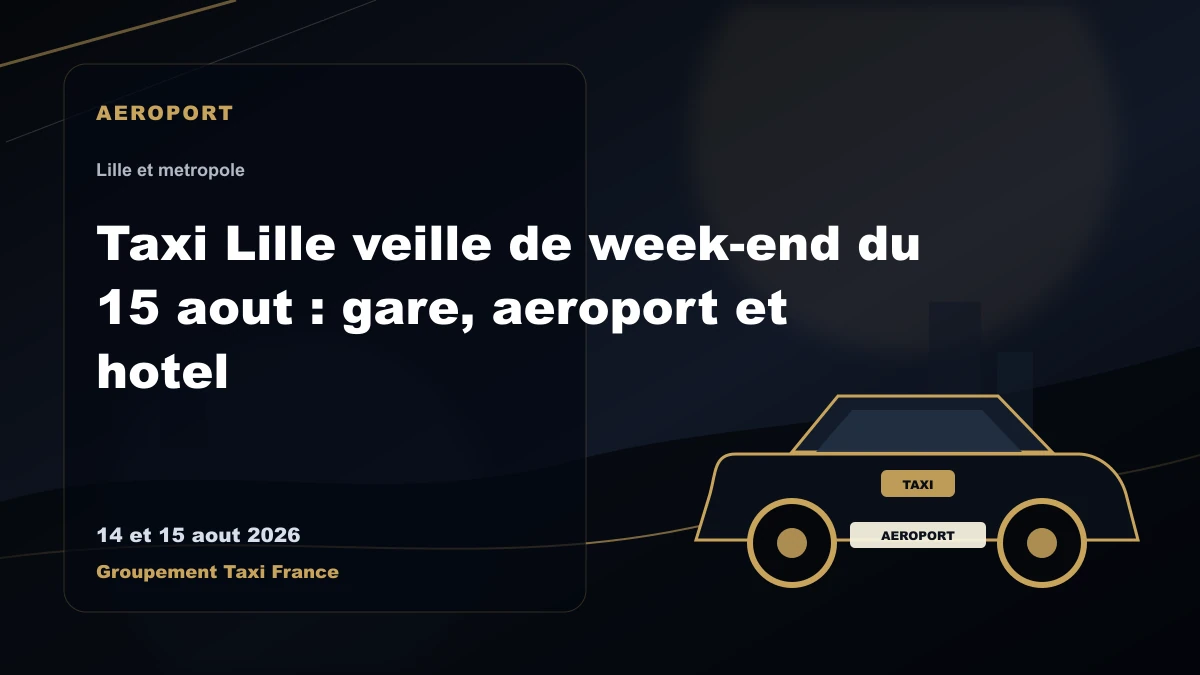 Illustration - Taxi Lille veille de week-end du 15 aout : gare, aeroport et hotel
